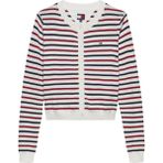 Tommy Jeans Kadın Klasik Bisiklet Yaka Beyaz Kazak DW0DW209760FG