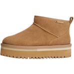 Tommy Jeans Kadın Tjw Flatform Kar Botu Süet En0en02841 Hibrit, Haki Bronz Büküm, 37 EU
