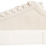 Tommy Jeans Kadın Tjw Flatform Sneaker En0en02819 Low Top, Bej Newsprint, 39 EU