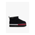 Tommy Jeans Kadın Tjw Flatform Snow Boot Süet En0en02841Hibrit Çizme, Siyah, 39 EU