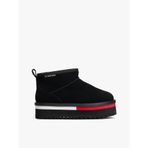 Tommy Jeans Kadın Tjw Flatform Snow Boot Süet En0en02841Hibrit Çizme, Siyah, 40 EU