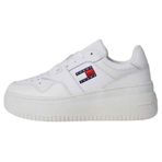 Tommy Jeans Kadın Tjw Retro Basket Flatform Ess Spor Ayakkabı, White, 40 EU