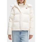 Tommy Jeans Kapitoneli Relaxed Fit Çıkarılabilir Kapüşonlu Şişme Mont Bayan Mont DW0DW21623 Ybh - Beyaz