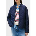 Tommy Jeans Kapitoneli Relaxed Fit Kolej Yaka Mevsimlik Mont Bayan Mont DW0DW20962 C1G - Lacivert