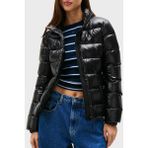 Tommy Jeans Kapitoneli Slim Fit Dik Yaka Su Itici Parlak Şişme Mont Bayan Mont DW0DW21618 Bds - XL - Siyah