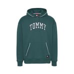Tommy Jeans Kapüşon Yaka Yeşil Erkek Sweatshırt DM0DM19760CWG RLX VARSITY PIPPING