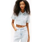 Tommy Jeans Lightweight Denim Kadın Denim Gömlek DW0DW210721AB - Mavi - XS