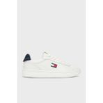 Tommy Jeans Logolu Deri Sneaker Ayakkabı Bayan Ayakkabı EN0EN02815 0g1 - Beyaz - Lacivert