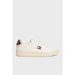 Tommy Jeans Logolu Deri Sneaker Ayakkabı Bayan Ayakkabı EN0EN02909 0k7 - Beyaz
