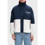 Tommy Jeans Logolu Oversize Logo Detaylı Dik Yaka Mont Erkek Mont DM0DM22739 C1G - Lacivert