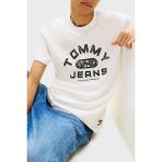 Tommy Jeans Logolu Pamuklu Regular Fit Bisiklet Yaka T Shirt Erkek T Shirt DM0DM22551 Ybl - Beyaz