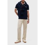 Tommy Jeans Logolu Pamuklu Standart Fit Düğmeli Polo Yaka T Shirt Erkek Polo Yaka T Shirt DM0DM23036 C1G - Lacivert - 2XL