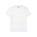 Tommy Jeans Marka Logolu Erkek Beyaz T-shirt Dar Kalıp Organik Pamuk Yazlık-7305 Beyaz