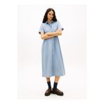 Tommy Jeans Mavi Kadın Gömlek Elbise TJW MAXI LINEN BLEND SHIRT DRESS