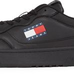 Tommy Jeans (NEW) TJM CUPSOLE LEATHER ESS Erkek Spor Ayakkabı, Siyah, 41