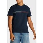 Tommy Jeans Pamuk Slim Fit Bisiklet Yaka Logolu T Shirt Erkek T Shirt DM0DM20779 C1G - Lacivert