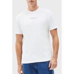 Tommy Jeans Pamuklu Relaxed Fit Logolu Bisiklet Yaka T Shirt Erkek T Shirt DM0DM21110 Ybl - Beyaz - 2XL