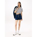 Tommy Jeans Polo Yaka T-Shirt, XS, 5003238595, Beyaz, Kadın