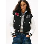 Tommy Jeans Siyah Kadın Standart Işlemeli Bomber Ceket DW0DW21628BDS - XS