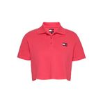 Tommy Jeans Slim Fit Polo Yaka T-shirt, XS, 5003238596, Kırmızı, Kadın