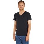 Tommy Jeans TJM ORIGINAL JERSEY V NECK TEE Erkek T-shirt TOMMY BLACK L