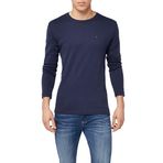 Tommy Jeans TJM ORIGINAL RIB LONGSLEEVE TEE Erkek T-shirt BLACK IRIS M