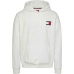 Tommy Jeans TJM REG ESSENTIAL FLAG HOOD EXT Erkek Sweatshirt White M