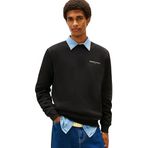 Tommy Jeans TJM REG LINEAR CREW EXT Erkek Sweatshirt, Black, S