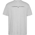 Tommy Jeans TJM REG LINEAR LOGO TEE EXT Erkek T-shirt Silver Grey XXL