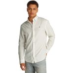 Tommy Jeans TJM REG LINEN BLEND LS SHIRT EXT Erkek Gömlek, Beyaz, M