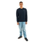 Tommy Jeans TJM SLIM CHEST LINEAR LS TEE EXT Erkek T-shirt, Mavi, S