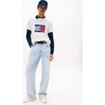Tommy Jeans Tjm Slim Rwb Bayrak Desenli Erkek T-Shirt DM0DM21977YBH - Beyaz