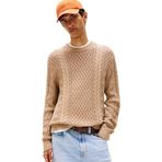 Tommy Jeans TJM SLM BADGE CABLE KNIT SWEATER Erkek Kazak, Kahverengi, L