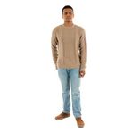 Tommy Jeans TJM SLM BADGE CABLE KNIT SWEATER Erkek Kazak, Kahverengi, XL