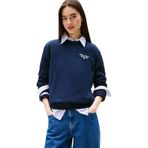 Tommy Jeans TJW REG ESS LOGO 1 CREW EXT Kadın Sweatshirt, Mavi, S