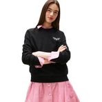 Tommy Jeans TJW REG ESS LOGO 1 CREW EXT Kadın Sweatshirt, Siyah, M