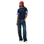 Tommy Jeans TJW REG ESSENTIAL LOGO 2 TEE EXT Kadın T-shirt, Dark Night Navy, L