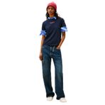 Tommy Jeans TJW REG ESSENTIAL LOGO 2 TEE EXT Kadın T-shirt, Dark Night Navy, S