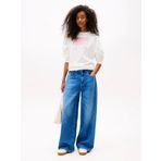 Tommy Jeans TJW RLX GRADIENT FLAG CREW Kadın Beyaz Kazak DW0DW21396YBL
