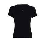Tommy Jeans TJW SLIM ESSENTIAL RIB SS Kadın T-shirt Black XS
