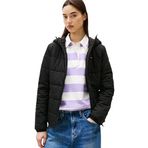 Tommy Jeans TJW SLIM LW HOODED PADDED JACKET Kadın Ceket, Siyah, L