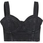 Tommy Jeans V Yaka Düz Indigo Kadın Atlet Bustıer Top AH7185 - XS