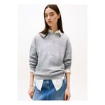 Tommy Jeans Yuvarlak Yaka Baskılı Gri Kadın Sweatshırt DW0DW21202Q13