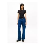 Tommy Jeans Yuvarlak Yaka Baskılı Siyah Kadın T-Shirt DW0DW21550BDS
