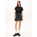 Tommy Jeans Yuvarlak Yaka İşlemeli T-Shirt, L, 5003298540, Siyah, Kadın
