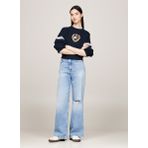 Tommy Jeans Yuvarlak Yaka Nakışlı Lacivert Kadın Sweatshırt TJW NW BXY CREST CREW