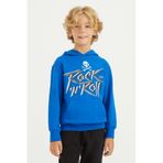 Tommy Life 11002 Saks Yazı Baskılı Kanguru Cepli Kapüşonlu Standart Kalıp Erkek Çocuk Sweatshirt