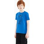 Tommy Life 11099 Saks Ön Baskı Detaylı O Yaka Standart Kalıp Erkek Çocuk T-Shirt