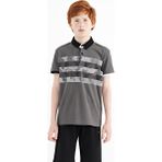Tommy Life 11101 Koyu Gri Baskı Detaylı Standart Kalıp Polo Yaka Erkek Çocuk T-Shirt