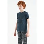 Tommy Life 11106 Orman Yeşili Pusula Baskılı Standart Kalıp O Yaka Erkek Çocuk T-Shirt